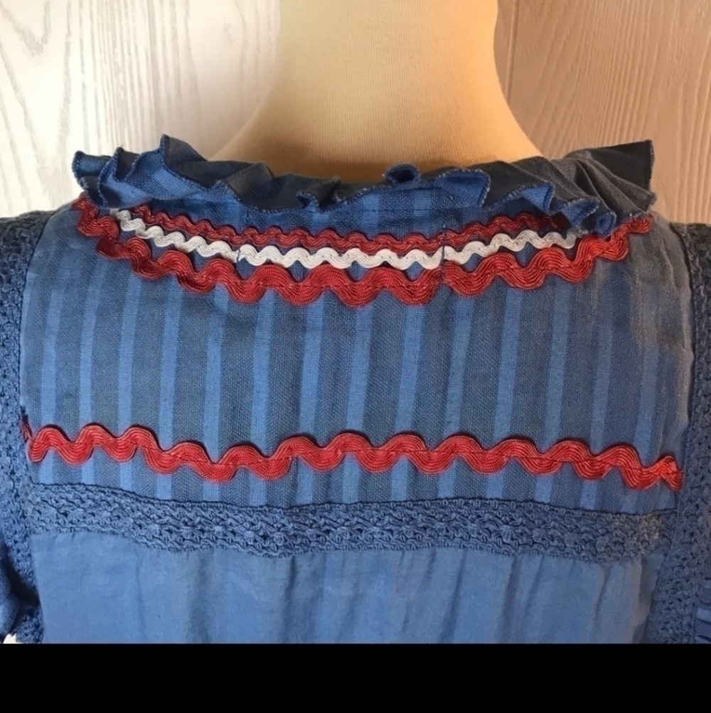 Double D Ranch Red Peplum Top Size Small - Picture 3 of 3